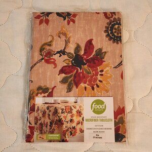 Food Network Stain Resistant Microfiber Tablecloth - 70 Inch Round Size